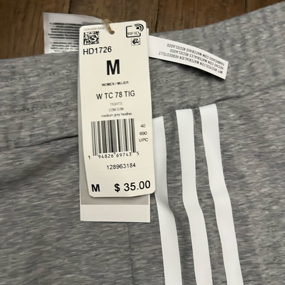 NWT women’s ADIDAS tight fit mid rise 7/8 leggings - Picture 2 of 5